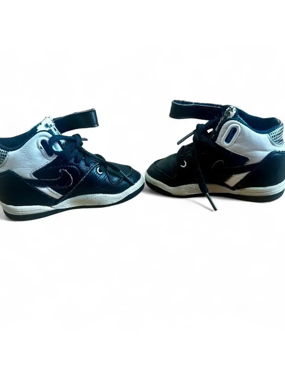 RARE Vintage Nike Baby Force High Top Toddler 5.5 Black White Strap 900608 IF